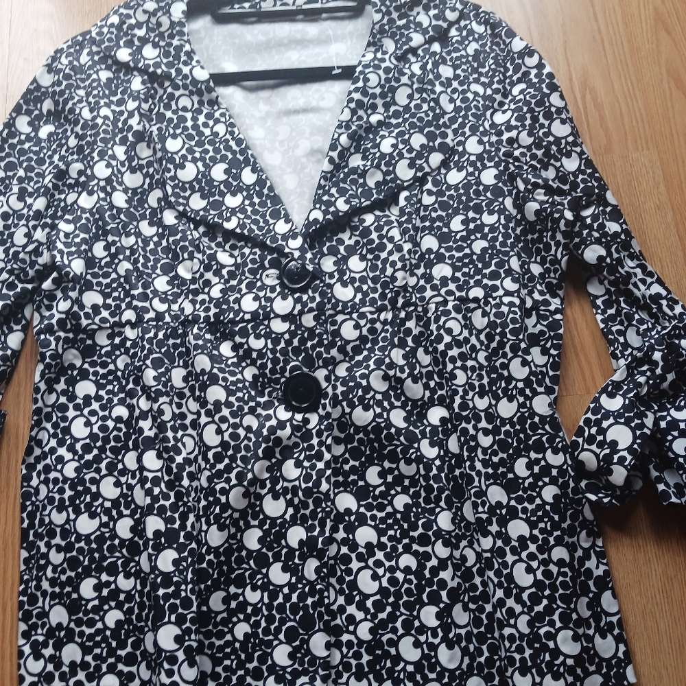 Ladies Cato dressy summer jacket. Black/white. Size L.